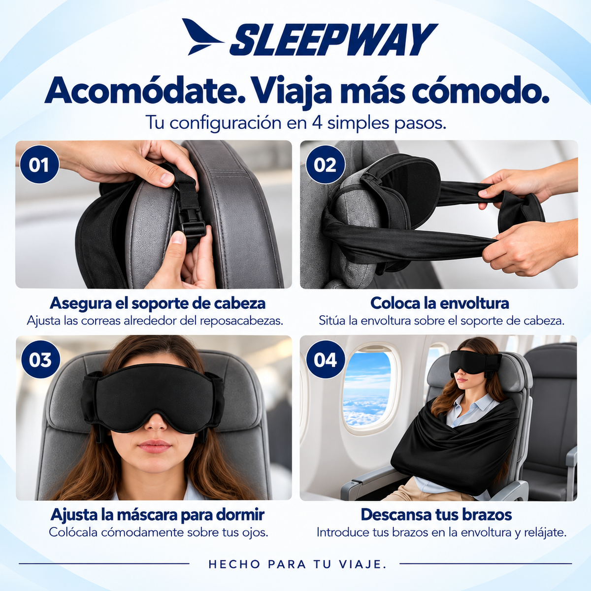 SLEEPWAY™ Set de Viaje 3-en-1 para Dormir